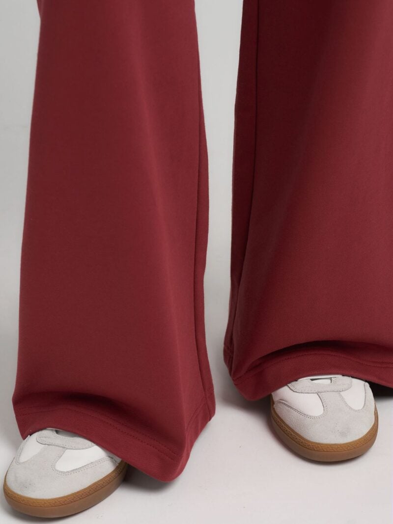 wide leg g.dyed bleached cotton fleece pants