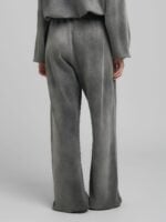 wide leg g.dyed bleached cotton fleece pants