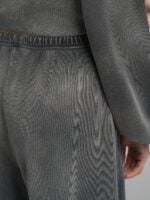 wide leg g.dyed bleached cotton fleece pants