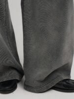 wide leg g.dyed bleached cotton fleece pants