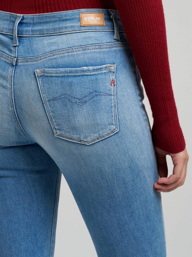 joella flared 12oz modal light blue power stretch denim