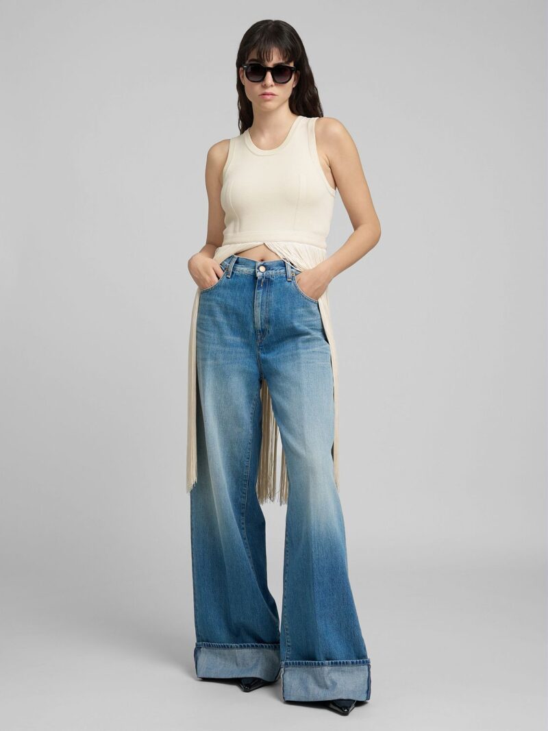 nalaja wide leg 11oz medium blue denim