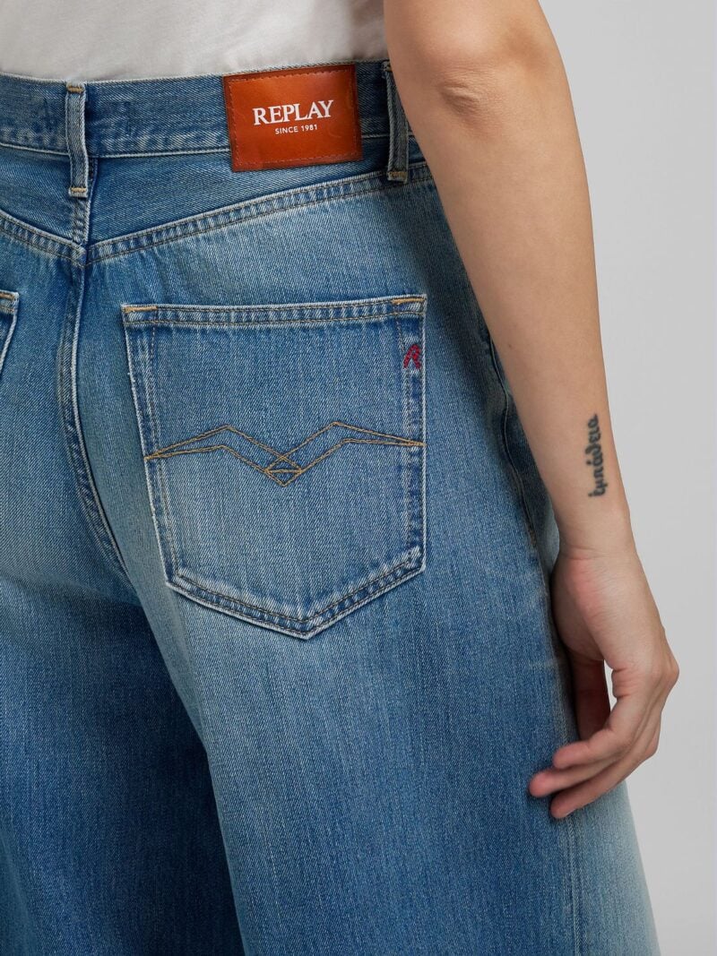 nalaja wide leg 11oz medium blue denim