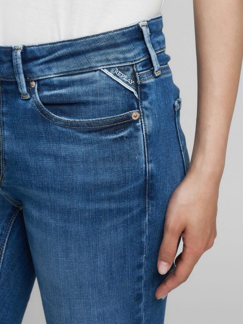 new luz 11oz power stretch modal medium blue denim