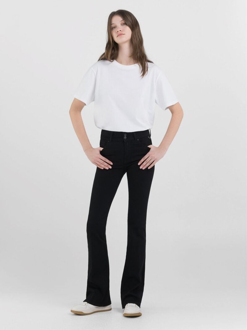 new luz flared fit bootcut 11oz black denim
