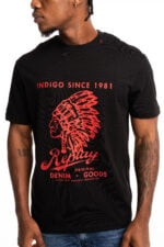 natural black cotton jersey t shirt with print